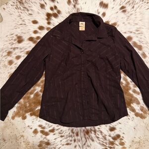women’s y2k brown tie shirt